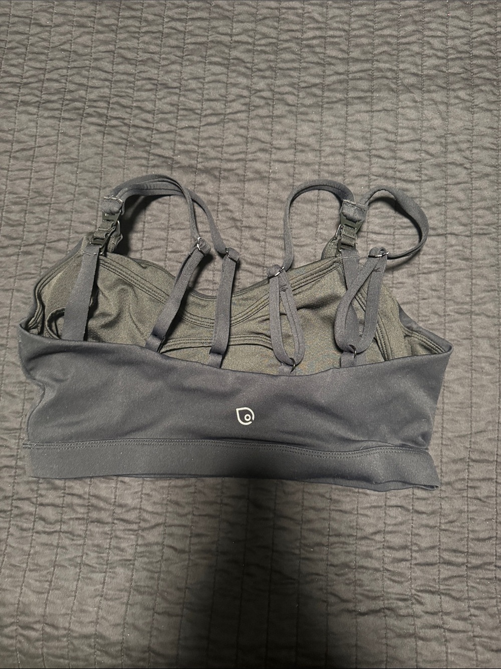 Sweat and Milk Black Strappy Sports Bra